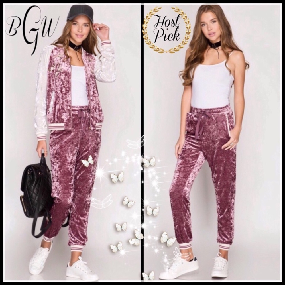 🆕5⭐️🎉HP🎉Gorgeous Velvet Joggers - Picture 1 of 6